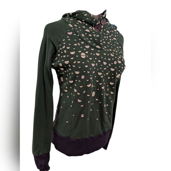 Umsteigen green hooded screen printed limited edition women's sweatshirt medium - Picture 3 of 9
